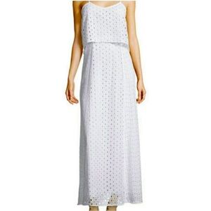 Elegant White Eyelet Maxi Dress